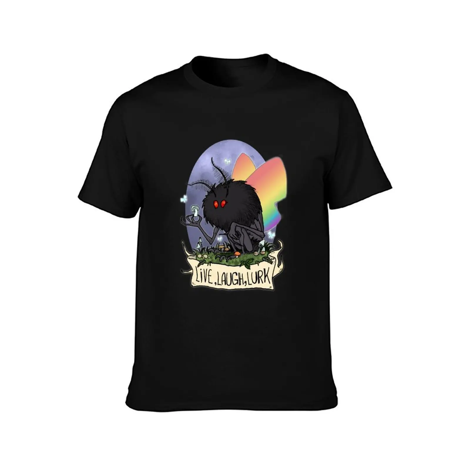 Live, Laugh, Lurk Pride Mothman T-Shirt Casual Lightweight Short Sleeve Top