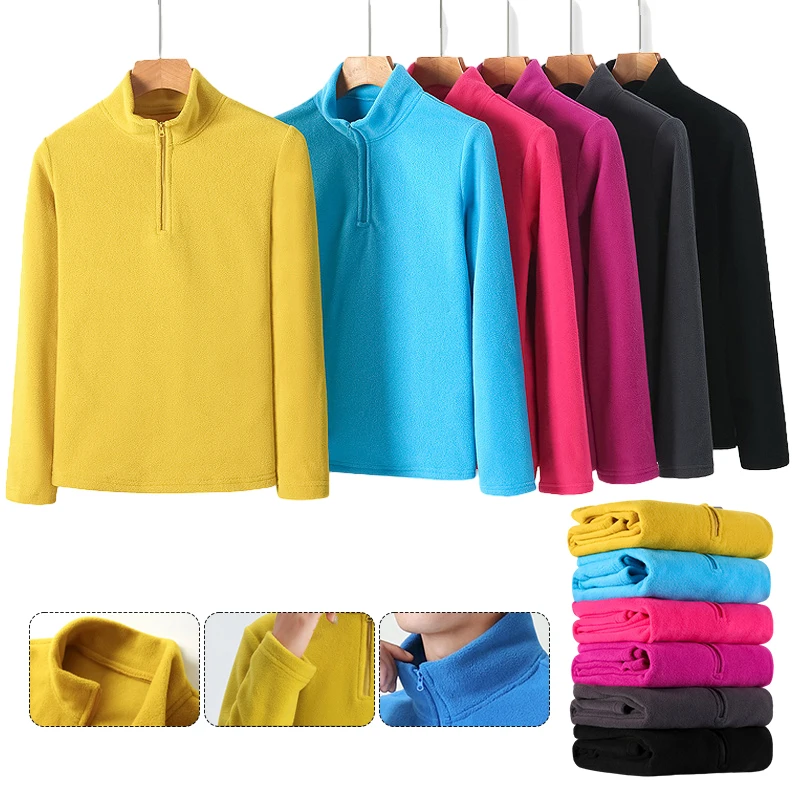 Men Fleece Sweaters Autumn Winter Polar Fleece Half-zip High-neck Warm Sweaters Long Sleeve Pullover Outdoor Workout Casual Tops