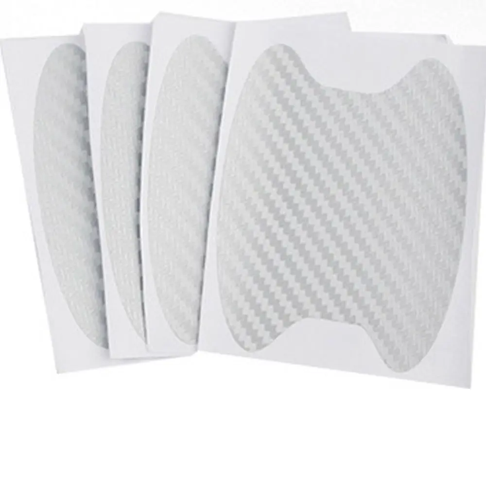 4pcs Durable Anti Scratch Car Door Handle Stickers Carbon Fiber Waterproof Protector Film Auto Door Sticker