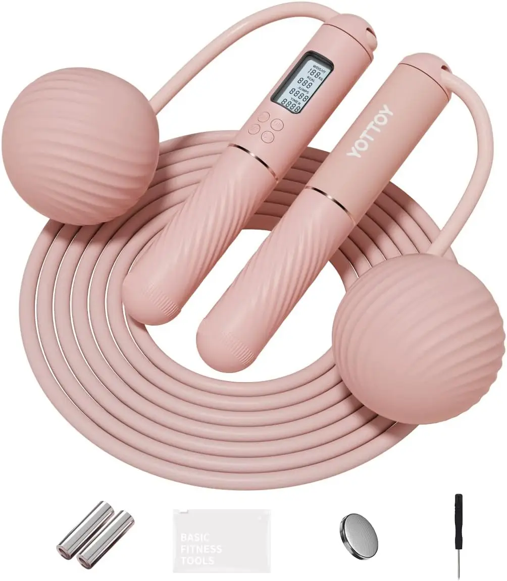 

Беспроводная скакалка с ЖК-дисплеем — регулируемый утяжеленный мяч для взрослых, фитнеса для женщин