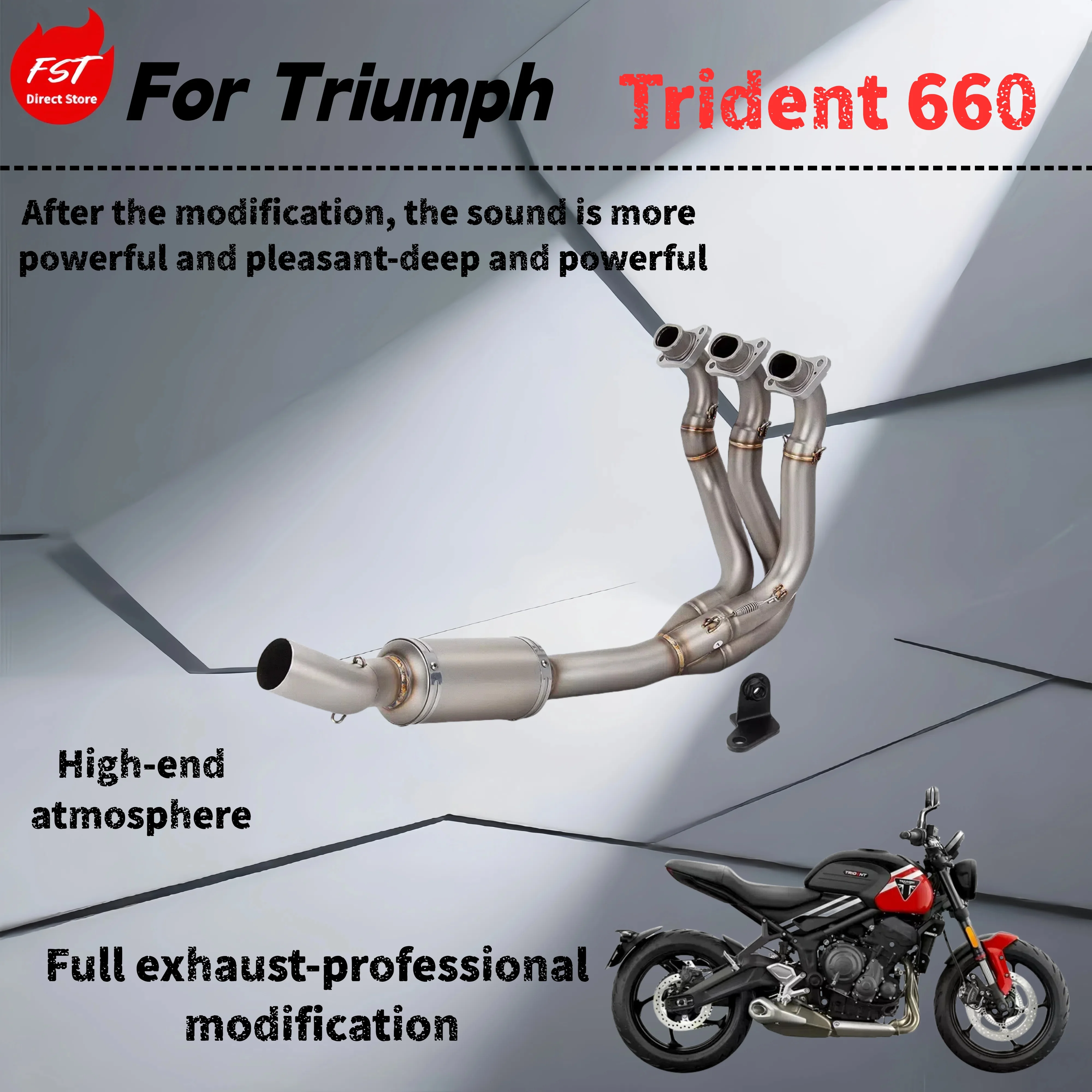 

For Triumph Trident 660 - Modified front exhaust pipe - deep, rich and powerful sound