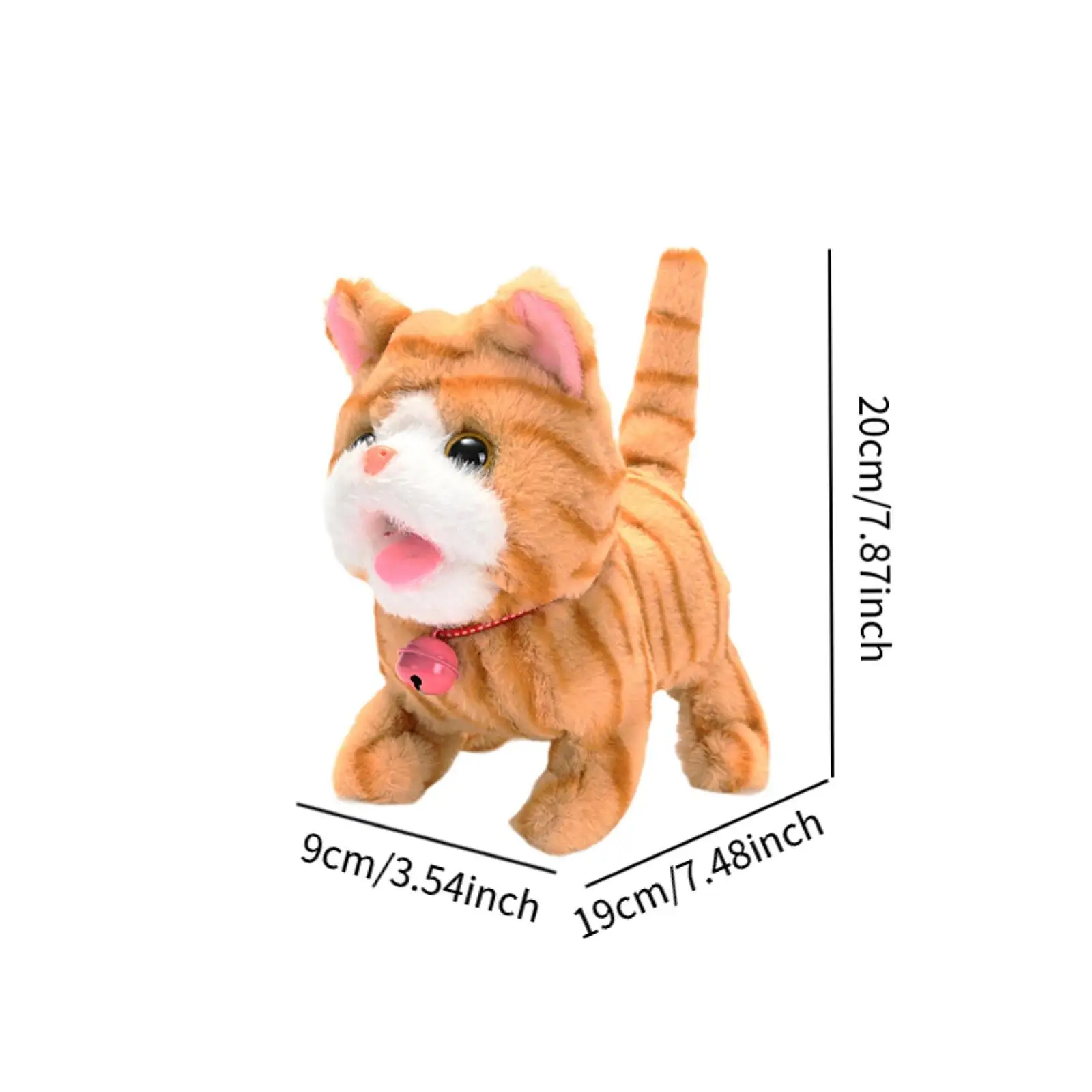 Gato de peluche eléctrico, juguete creativo para mascotas para niños, gato para niños pequeños, juguete para dormir, amigo, regalo de cumpleaños, recuerdo de fiesta, vacaciones