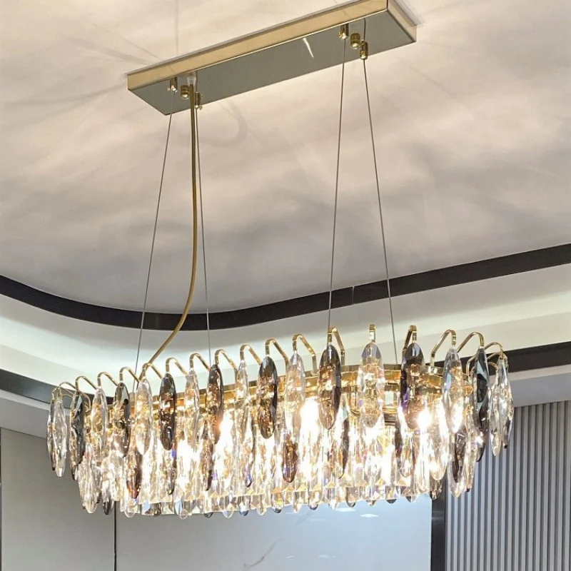 Nordic Luxury High-end Crystal LED Pendant Lamp Hotel Living Room Bedroom Restaurant Lobby Creative Chandelier Home Decor Lights