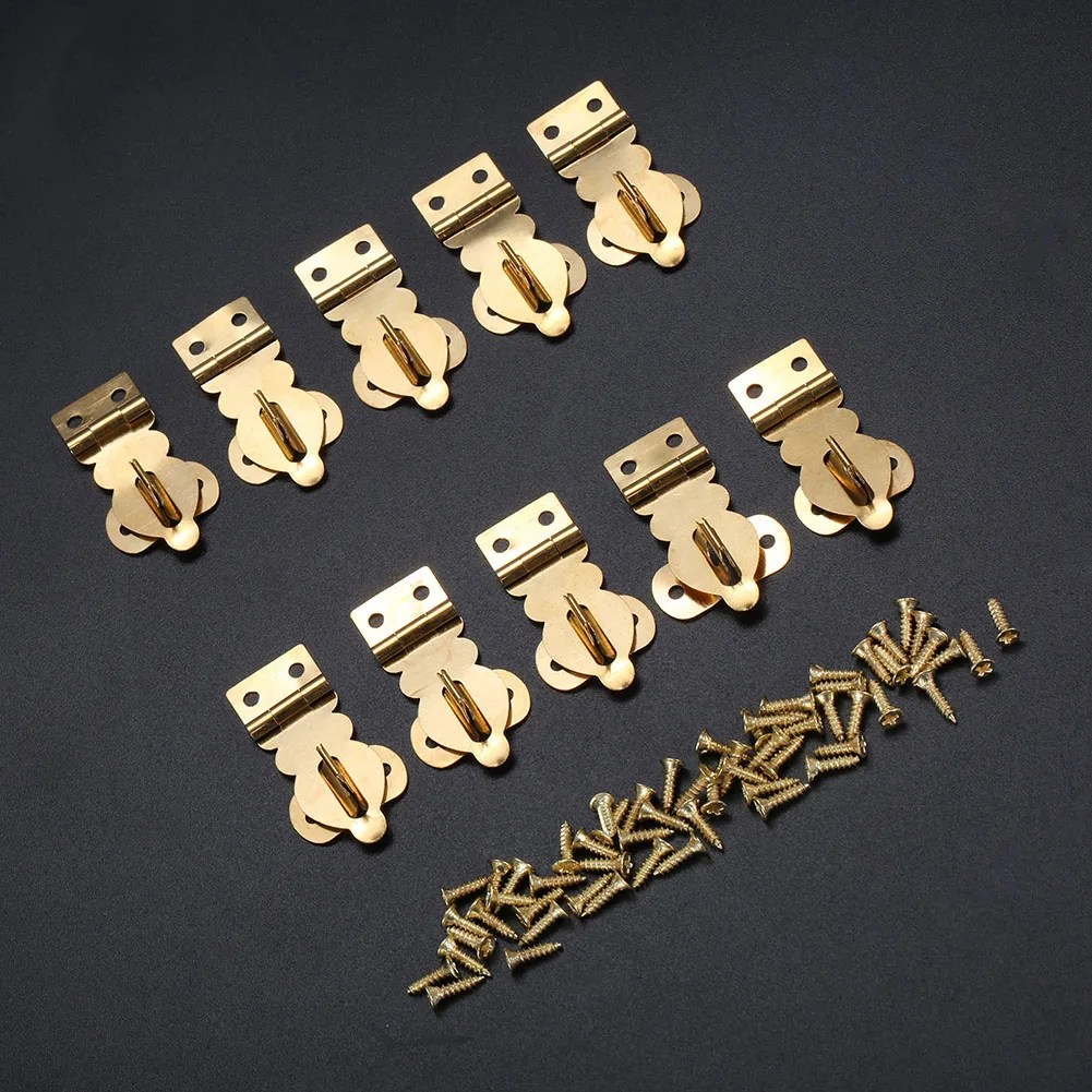 37*19MM Brass Padlock Buckle Adaptable To Various Boxes Easy Installation Elegant Vintage Design Long-lasting Functionality