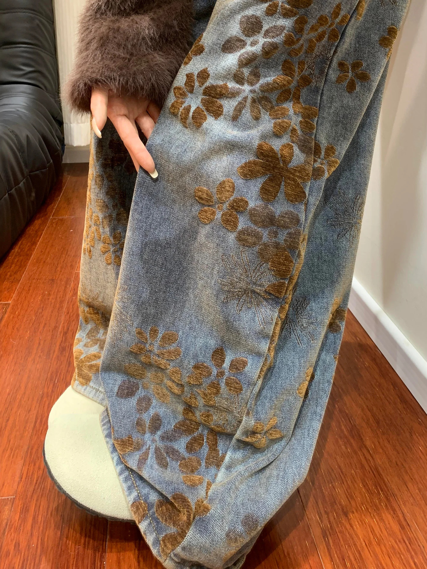 High Waist Wide Leg Jeans Women's Loose Fit Comfortable Cotton Denim Printed Washed Design Slimming plus Size Autumn New Style