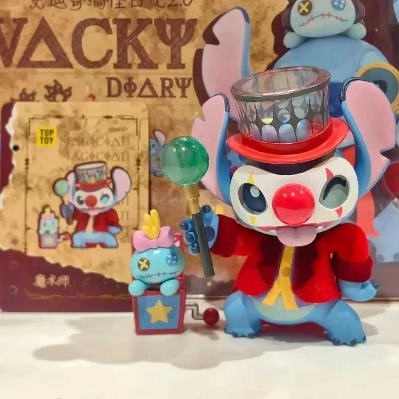 Stitch Забавный дневник 2.0 Слепая коробка Игрушки Настольная фигурка Лило и Стич Симпатичные украшения Подарки для девочек Ампир Волшебник Ангел Мумия Волшебник