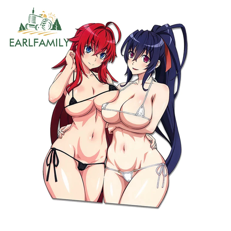 EARLFAMILY 13cm X 10.1cm for Rias Gremory Himejima Akeno Sexy Car Stickers Waterproof Sunscreen Decals Car Label Fashionable