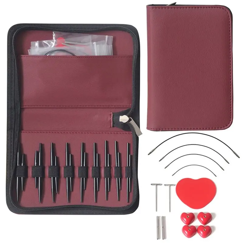 

Premium-Circular Needle Set Replaceable Cord Aluminum Oxide Detachable 5+ 8 Sleeve Needles Knitting Tool