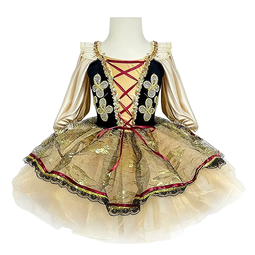 Girls Sparkly Starry Tulle Ballet Tutu Dress Children Ballerina Dance Costume for Stage Performance