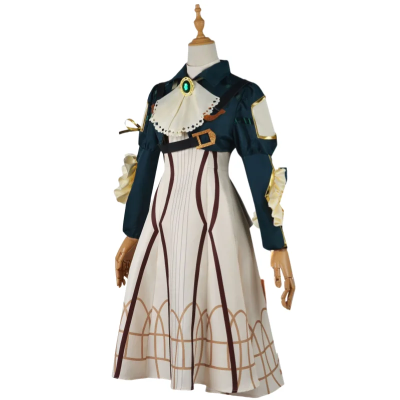 Costume de Cosplay de Demoiselle d'Honneur, Vêtement en Verre, Perruque de Dessin Animé, Robe de Princesse, Chaussures, Tenue d'Halloween, de Carnaval, pour Femme