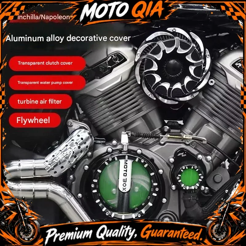 For BENDA Dark Flag 950 500 Napoleon Bob ChinchiIIa 500, modified transparent clutch cover, air filter, and water pump cover.