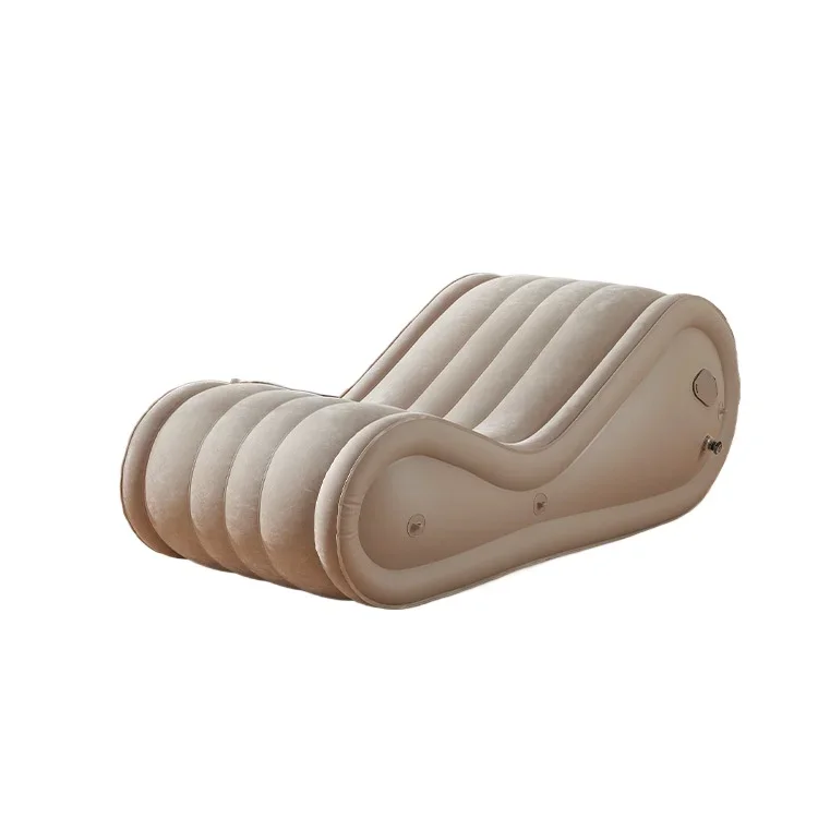 Flocking inflatable sofa, outdoor folding camping household lazy recliner