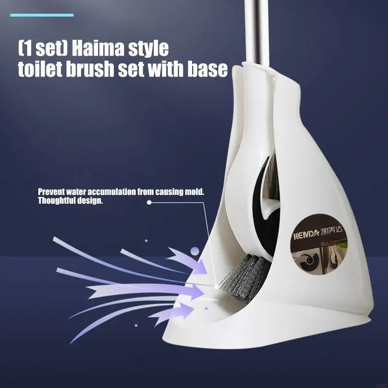 Advanced Curved Head Toilet Brush System Corrosion Resistant Brush Suitable for Complete Sanitation In Home Bathrooms HX6C