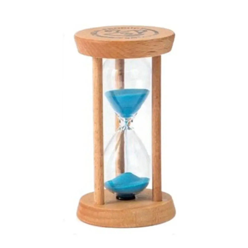 Stable Connection Wooden Hourglass Wooden 1/3/5 Minutes Round Hourglass Timers 5 Colors No Deformation Timer Desktop Decor