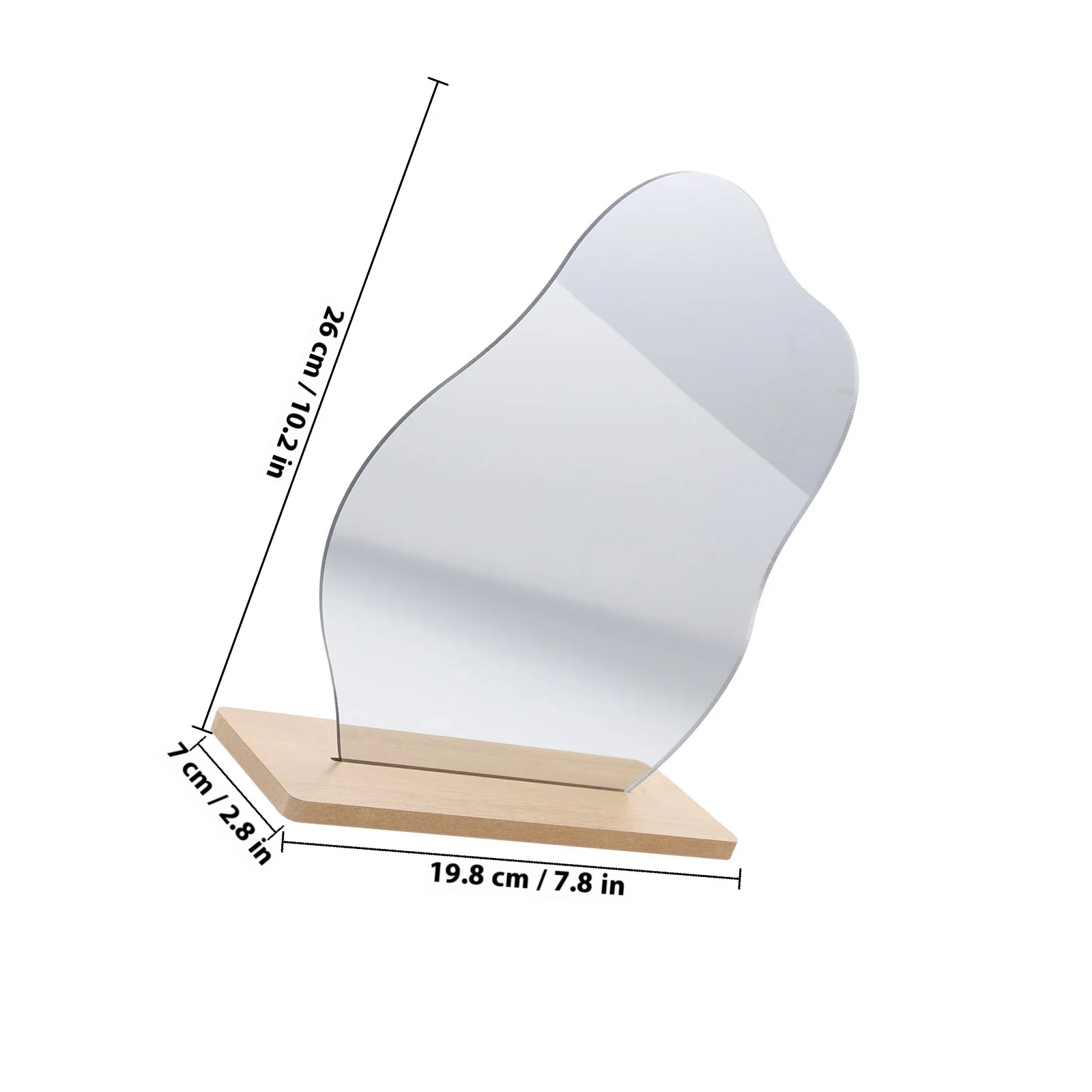 1Set Acryl Wolke Form Make-Up Mit Holz Ständer Desktop Dekor Für Schlafzimmer Badezimmer Büro Tisch Eitelkeit Spiegel Dekorative