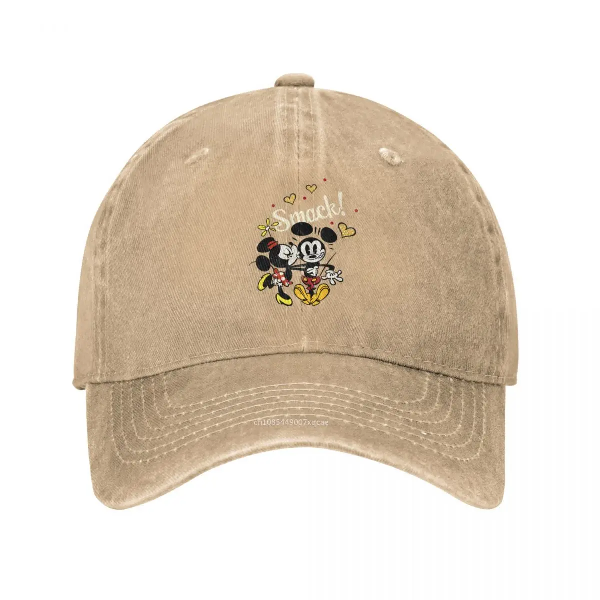 

Main Mickey Shorts Kiss On Cheek Baseball Cap Fashion Distressed Denim Sun Cap Outdoor All Seasons Travel Caps Hat