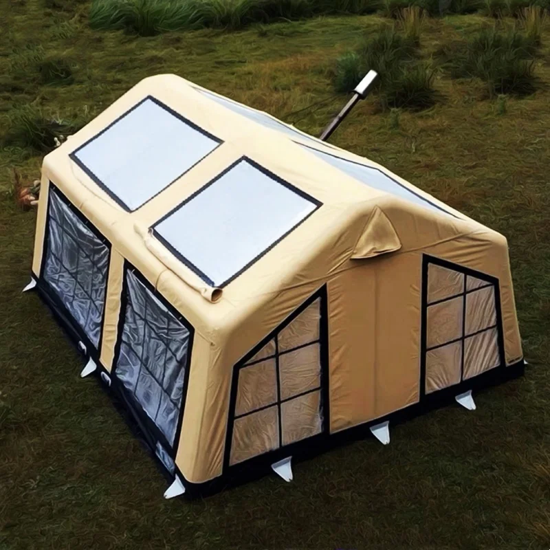 Outdoor Inflatable Glamping Tents Transparent PVC Large Window Tent for 8 Person