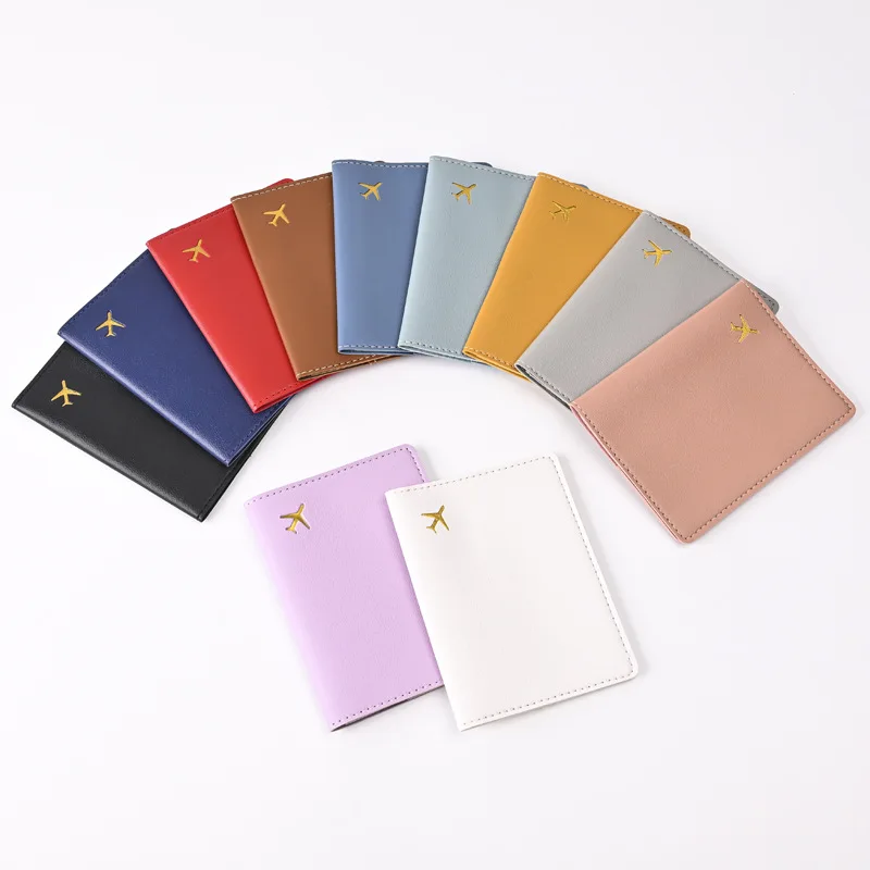 

2pcs/set Passport Holder Wallet with Gold Foil Stamping Luggage Tag Set Travel Accessories Pu Leather Passport Cover Women Men