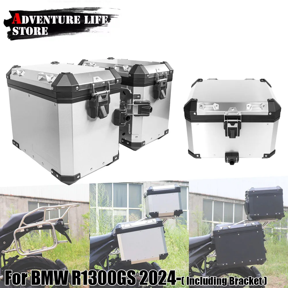 

For BMW R1300GS GS1300 R 1300 GS Saddlebag Tail Side Box With Bracket Motorcycle Aluminum Box Pannier Rear Luggage Rack Toolbox