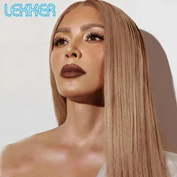 Lekker Blonde Bone Straight 13x1 T Lace Front 100% Human Hair Wigs For Women Brazilian Remy Hair Glueless Long Colored 28