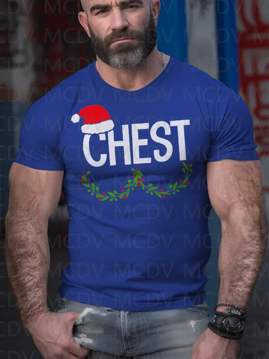 

Men's Funny Christmas Print Casual T-Shirt Crew Neck Short Sleeve T-Shirt