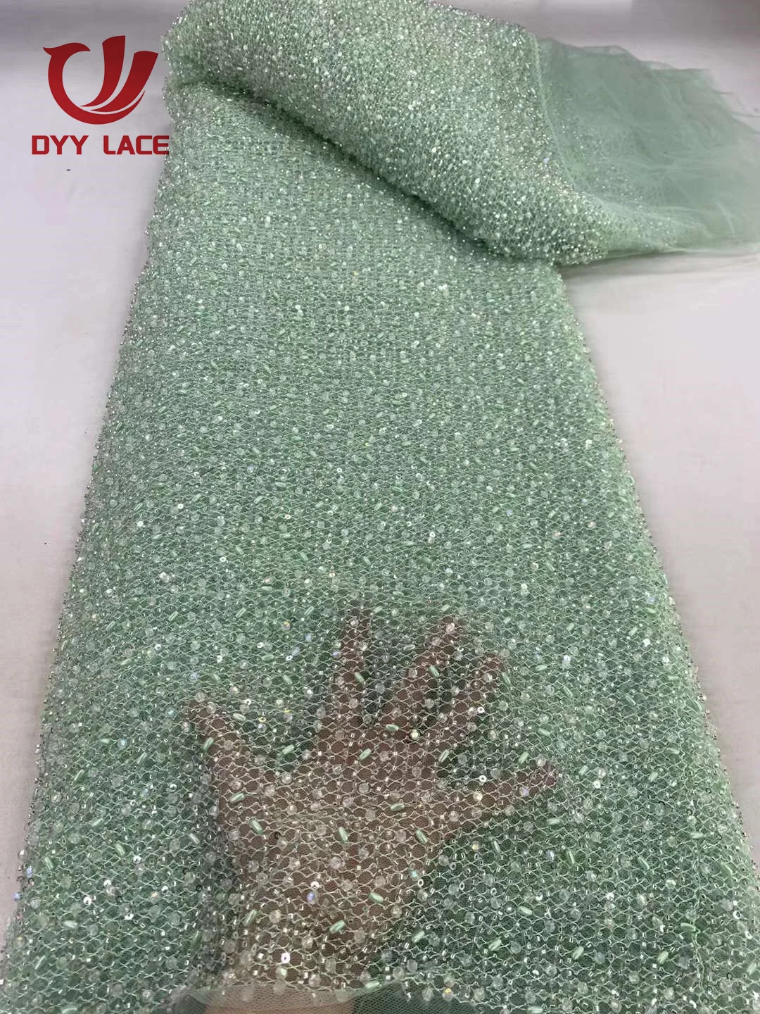 Luxury Nigerian Sequins Stones Lace Fabric 2024 High Quality African Tulle Embroidery Groom Fabrics For Wedding Dress Sewing