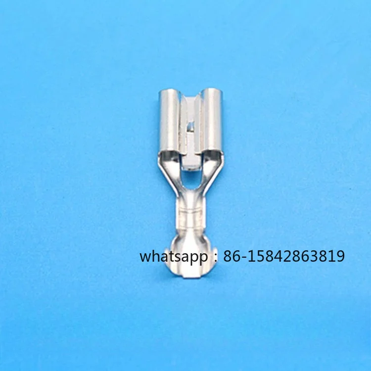 6.3Mm copper tin plating, cold pressing, terminal blocks, self-locking, female seat, plug spring, whole package of 2000 pcs