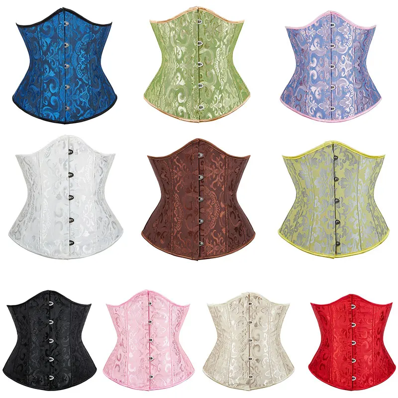 Sexy Gothic Underbust Corset and Waist cincher Bustiers Top Workout Shape Body Belt Plus size Lingerie XS-6XL 8172