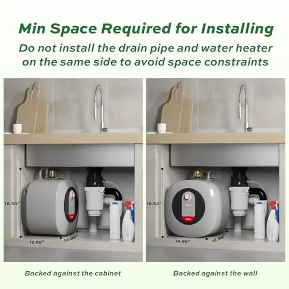 حزمة سخان مياه كهربائي صغير الحجم مدمج 2.5/4.0 جالون ماء ساخن فوري من الفولاذ المقاوم للصدأ عالي الكفاءة معتمد من CSA