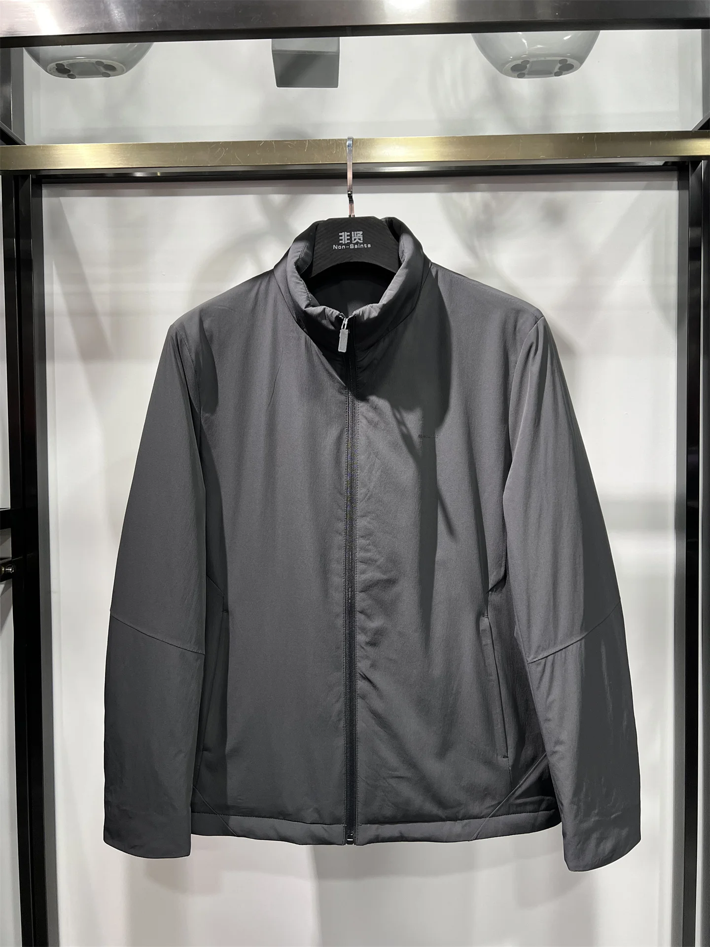 

Мужская легкая пуховая куртка Non-Saints с воротником-стойкой, на гусином пуху, повседневная, теплая, деловая, на молнии, с декоративными элементами, для повседневной носки