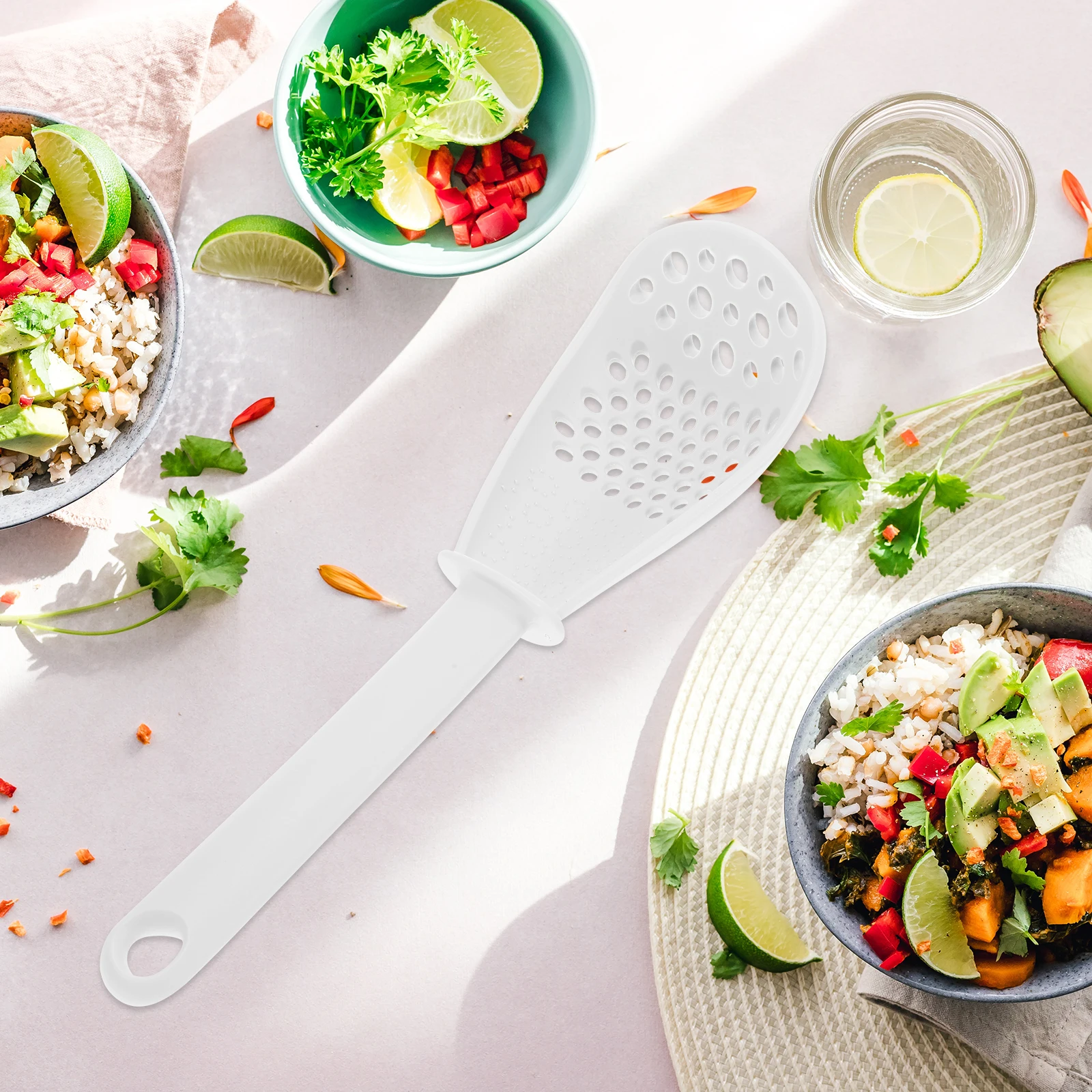 

Multifunctional Cooking Spoon Plastic Grinder Masher Scoop Potato Crusher Garlic Mincer Noodles Drain Tool Kitchen Utensil
