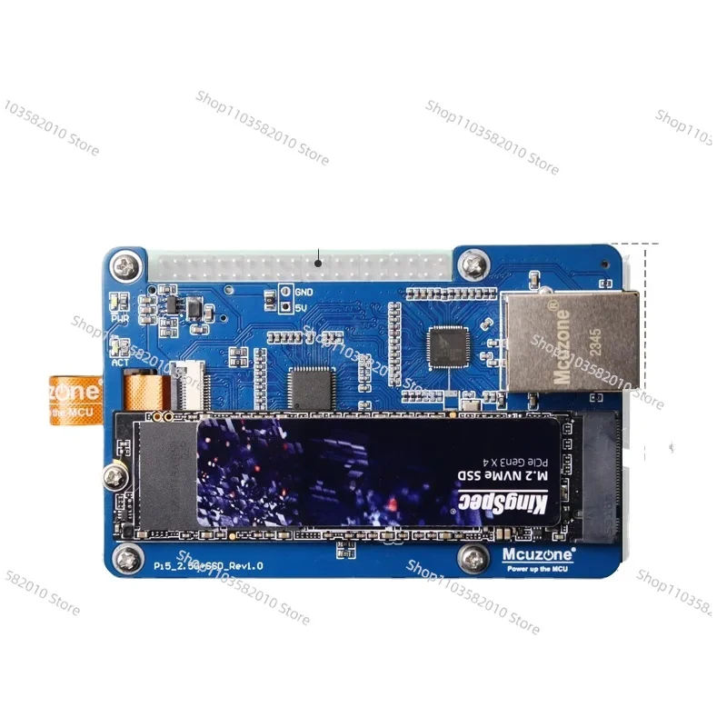 (MPS2.5G)Raspberry Pi 5 PCIE to NVME SSD+2.5G ETH HAT RTL8125,support RPi OS,ubuntu, 2280,2242,2230 size SSD