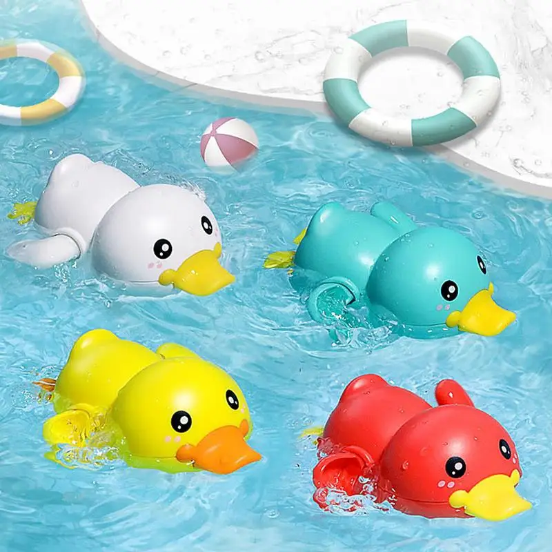 Juguete de baño de pato de cuerda para niños pequeños, juguetes de agua para la playa, hora del baño, bañera, piscina, agua flotante