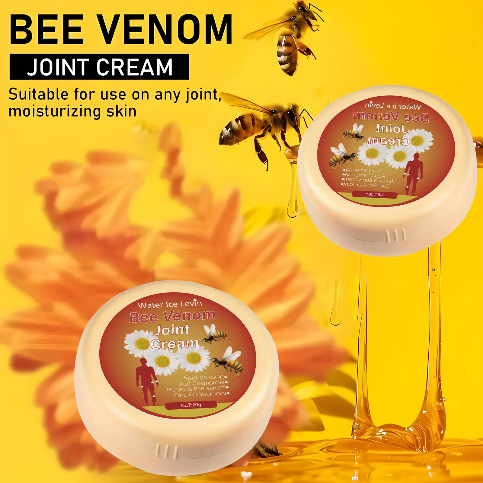 كريم مفصل سم النحل غني بسم النحل، ومكونات البابونج. إنها مناسبة لكل من الرجال والنساء، قفل الرطوبة، ترطيب طويل الأمد، خفيف وسهل الامتصاص #6