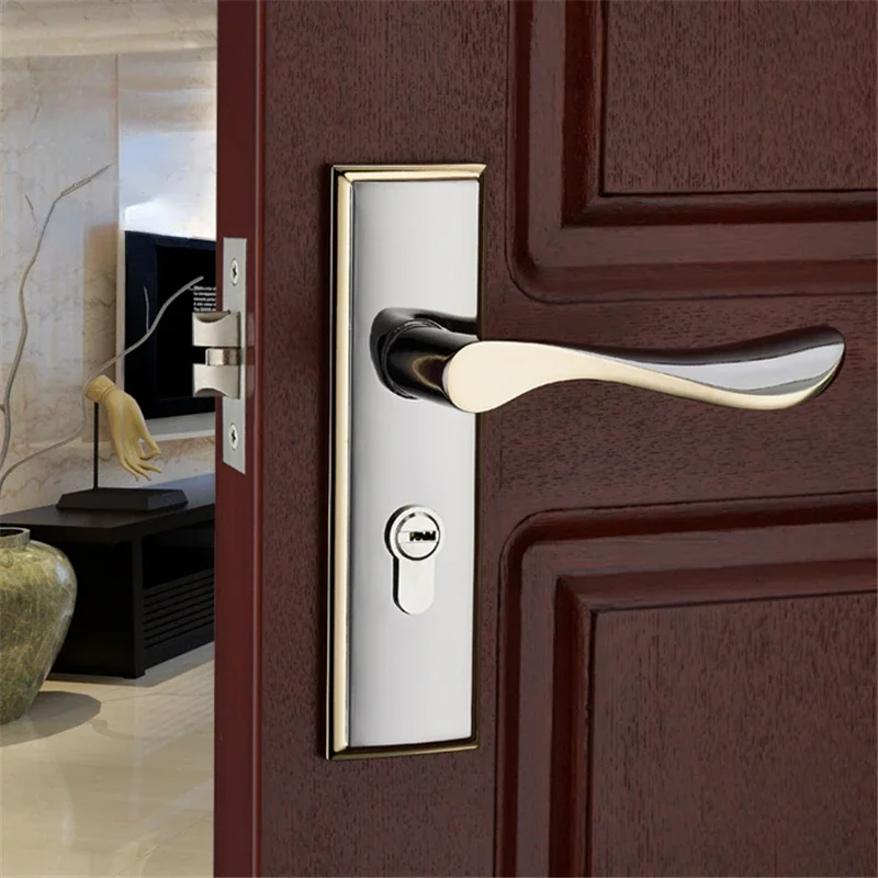 Modern Mute Room Door Lock Handle Fashion Interior Door Knobs Single Bolt Door Lock