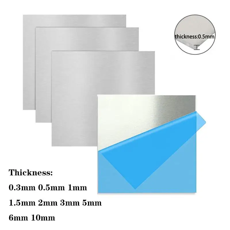 1pcs Aluminum Sheet Thickness 0.3mm-10mm with Protective Film Metal Finely Polished and Deburred Aluminium Metal Sheets Plate