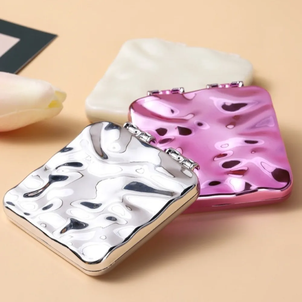 Mini Foldable Plating Makeup Mirror Double-sided Square Portable Hand Mirrors Creative Dressing Mirror Compact Pocket Mirror