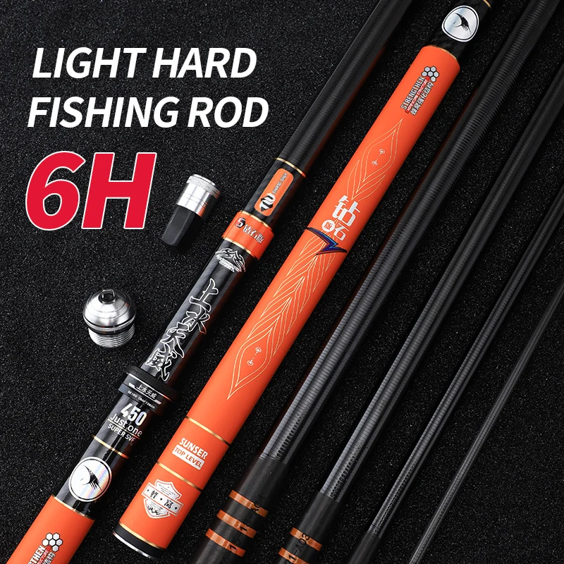 

FISHINGFANS 6H 3.6m 3.9m 4.5m 5.7m 7.2m Ultralight Super Hard Carbon Fiber Freshwater Carp Stream Pole Fishing