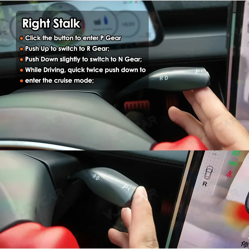 Latest New Model Y Juniper Gear Stalk Lever Physical Shift Grab Kit D P R Gear Indicator Handle for Tesla New Y YL Easy Install