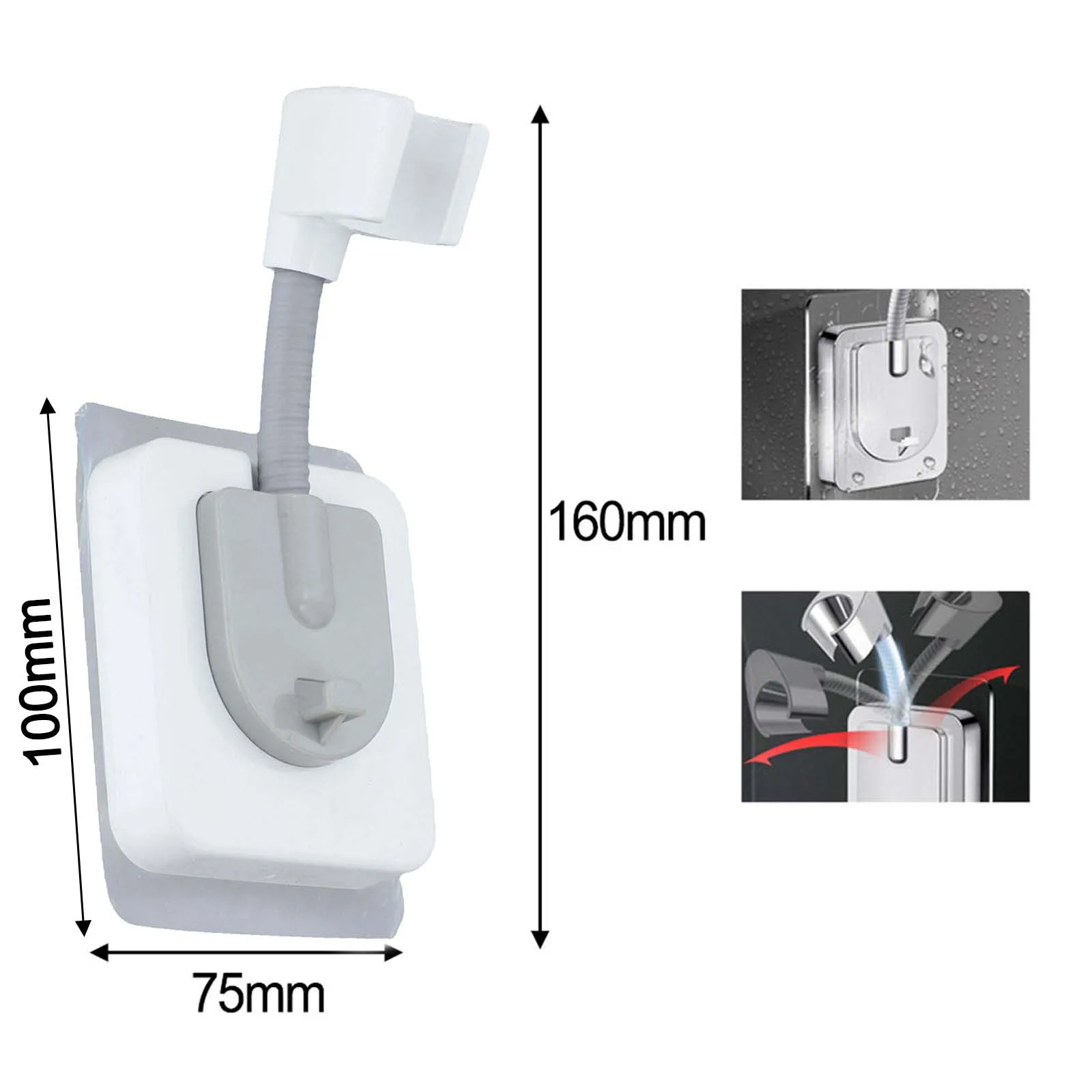 For Hand Shower For Bathroom Self-Adhesive Shower Holder Adjustable Shower Head Holder Bathroom Upgrade Shower Experience