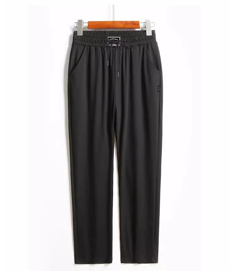 

Plus size Ice silk wide leg pants for women thin pants for women knitted casual hanging straight tube sunscreen pants