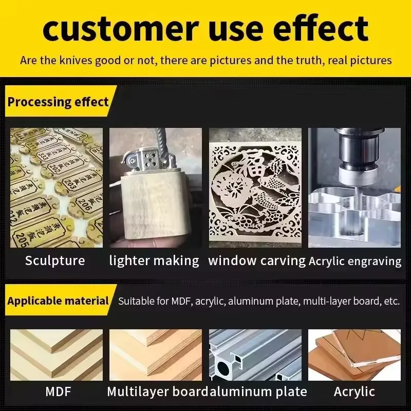 HUHAO 1/30PCS Spiral Routers Bits Milling Cutter CNC Cutter Tool PVC Wood Router Bits Carbide Steel Cutter Woodworking Tools