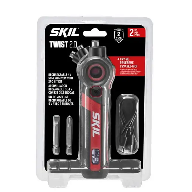 

SKIL SD5619-01 Перезаряжаемая отвертка Twist 2.0 4 В с зарядным кабелем USB-C и набором бит из 2 предметов