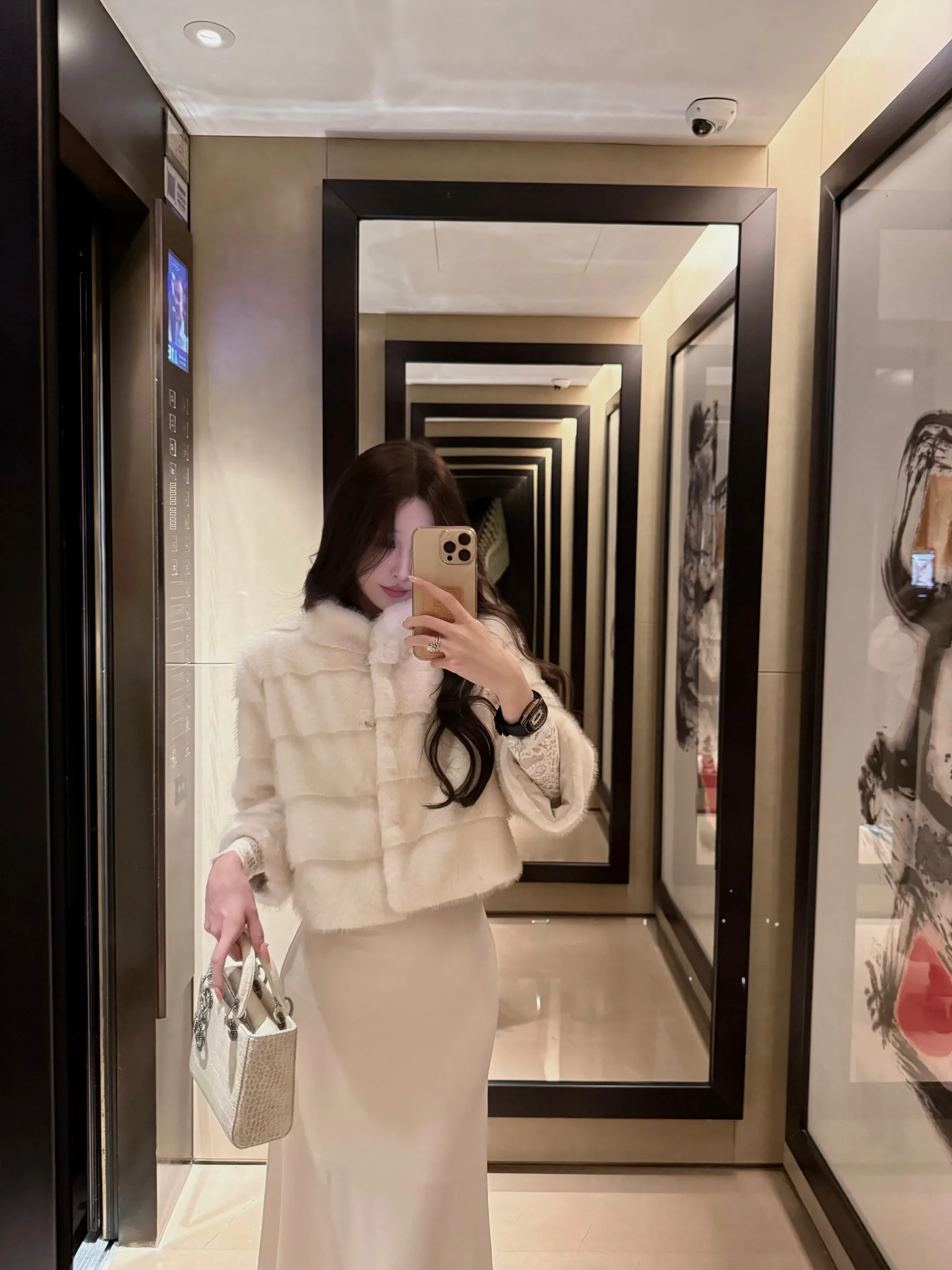 

Duzhong Home Snow Mountain Xiaoda Ji Original Korean Sle Winter Stand Collar Luxury Fur Coat Women ort Size Polyester Fiber