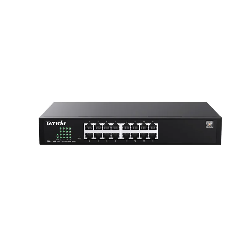 Tenda Desktop 16-Port Gigabit Managed Ethernet Switch for Enterprise 100M~1000M Network Cloud-Managed 1G Hub