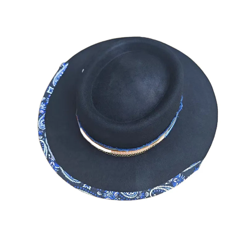 Imagen 6: Gorro de lana con decoración de cinta, gorro de fieltro de lana pura moderno y versátil
