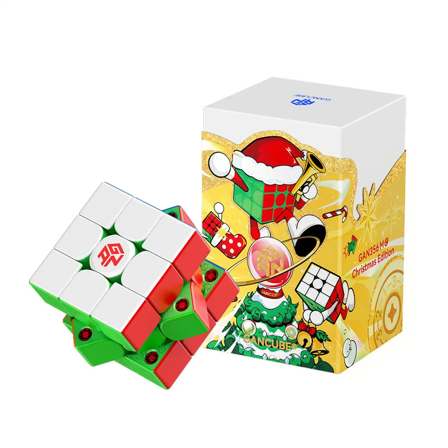

New GAN 356ME 2025 Christmas Edition Gan Cube 3x3 Magnetic Magic Speed Cube Stickerless Professional Kids Toys For Gifts