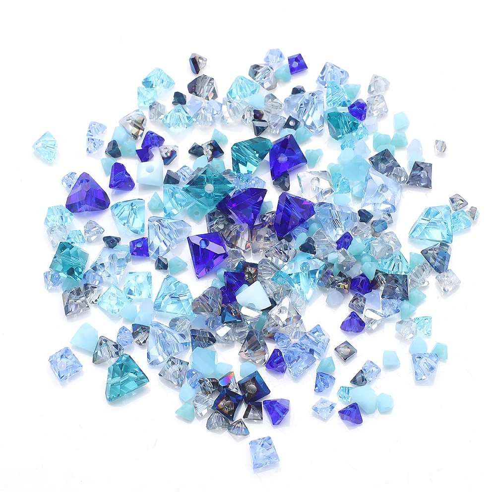 10g 3-10mm Mixed Austrian Crystal Glass Triangle Loose Irregular Beads For Jewelry Necklace Bracelet Earing Making DIY Accessory