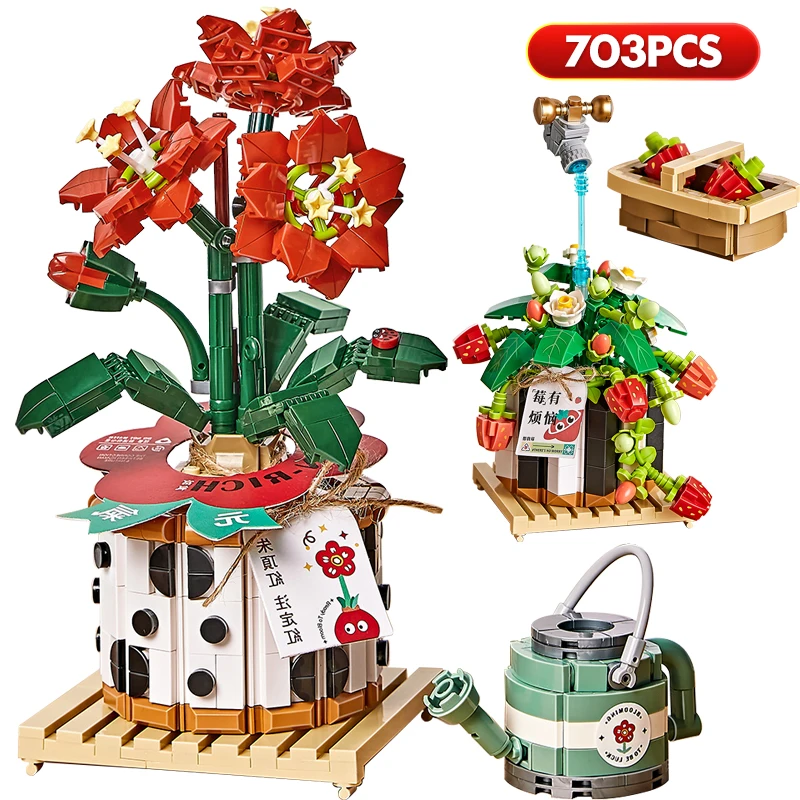 

LOZ Mini Bricks 3D Flower Bouquet MOC Romantic Eternal Plant Potted Building Blocks Decoration Bricks Valentine'S Day Girls Toys