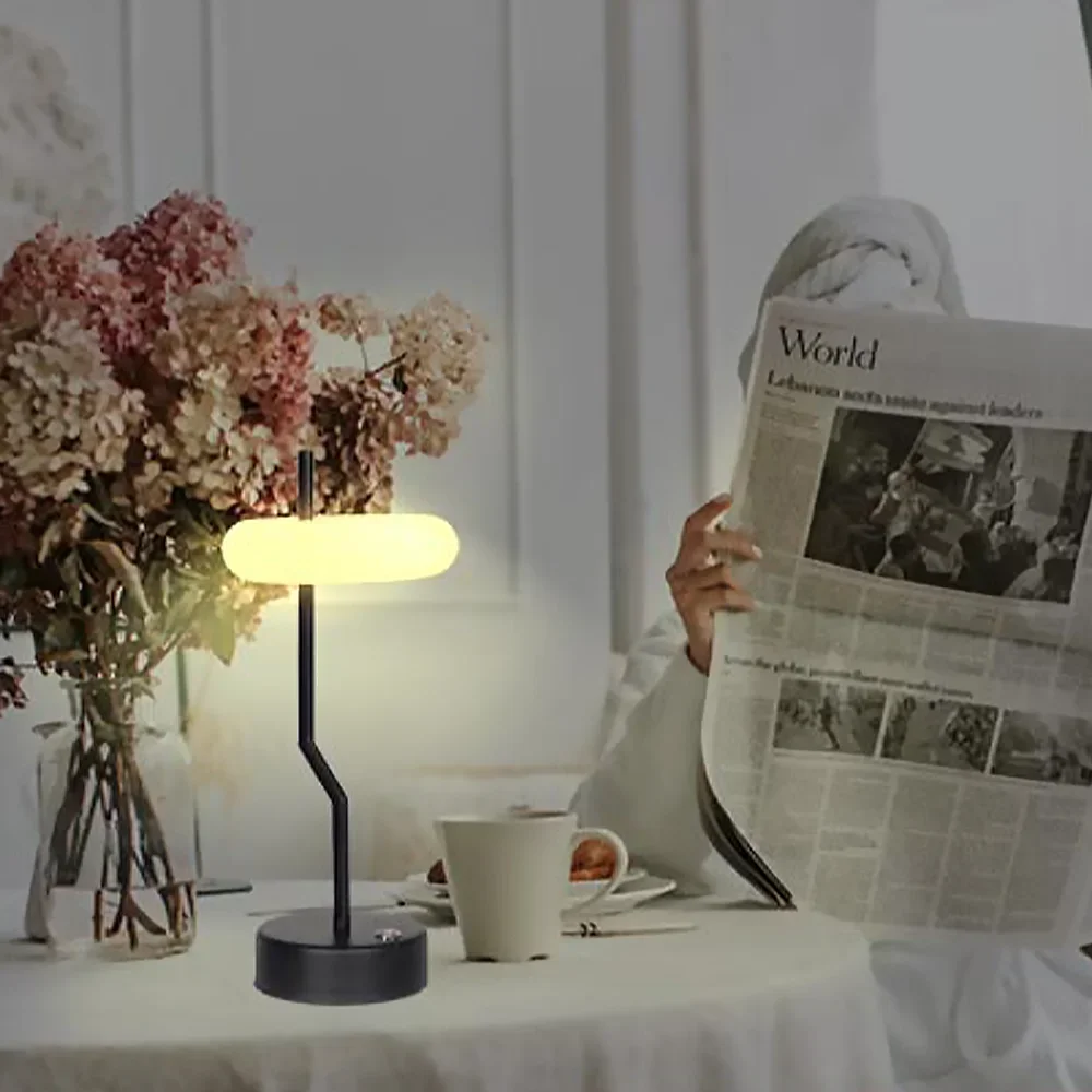 LED Lights Irregular Rotating Modern  Touch Sensor Table Lamp  it for Bedroom Living Room Decorative Night Lights